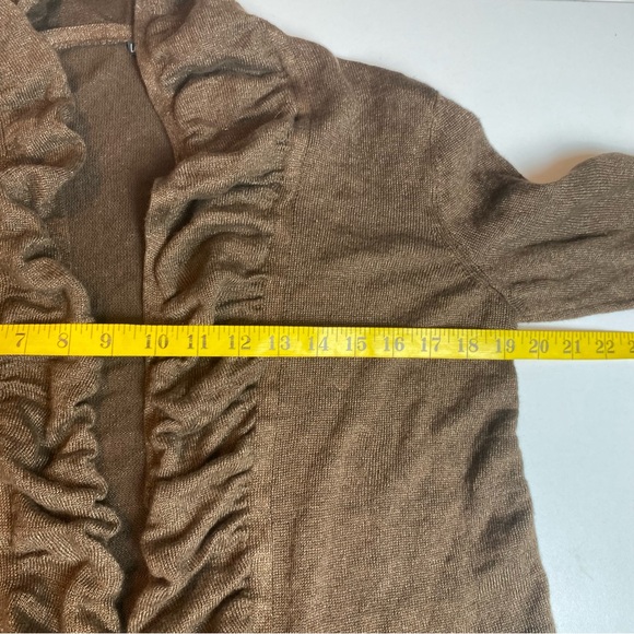 Lafayette 148 Womens Cardigan Sweater Linen Blend Boho Artsy Brown Sz M - Picture 7 of 10